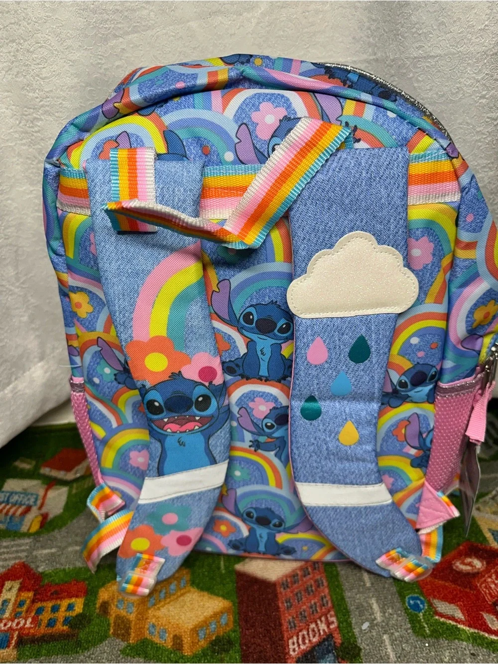 Stitch Rainbow Kids Backpack - Blue & Pink